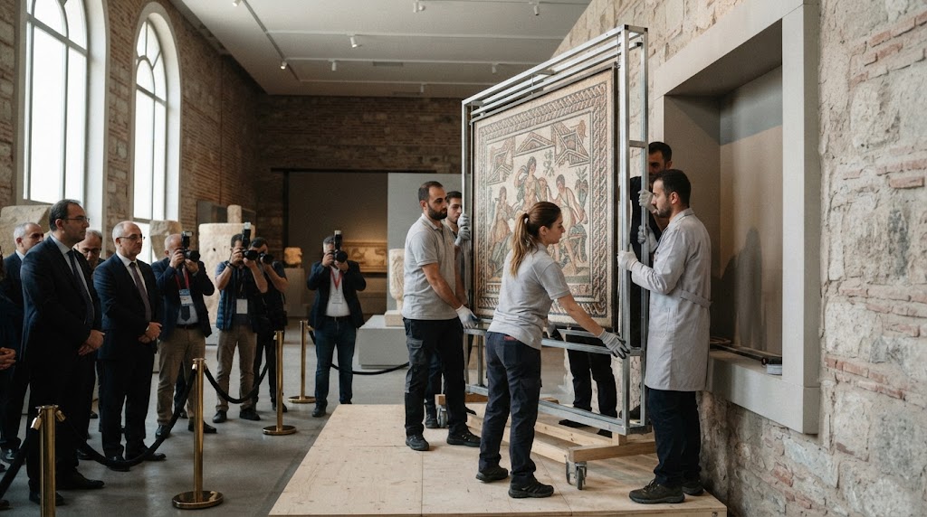 Zeugma Mozaik Paneli Türkiye'ye İade Edildi